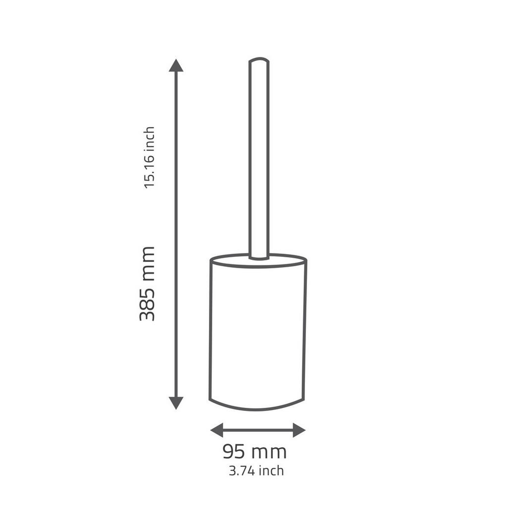 Thumbnail - Sadena Wc-Bürstengarnitur, Silber, Hellgrau, Metall, 9.5x38.5x9.5 cm, Bürstenkopf abnehmbar, austauschbar, Badezimmer, W...