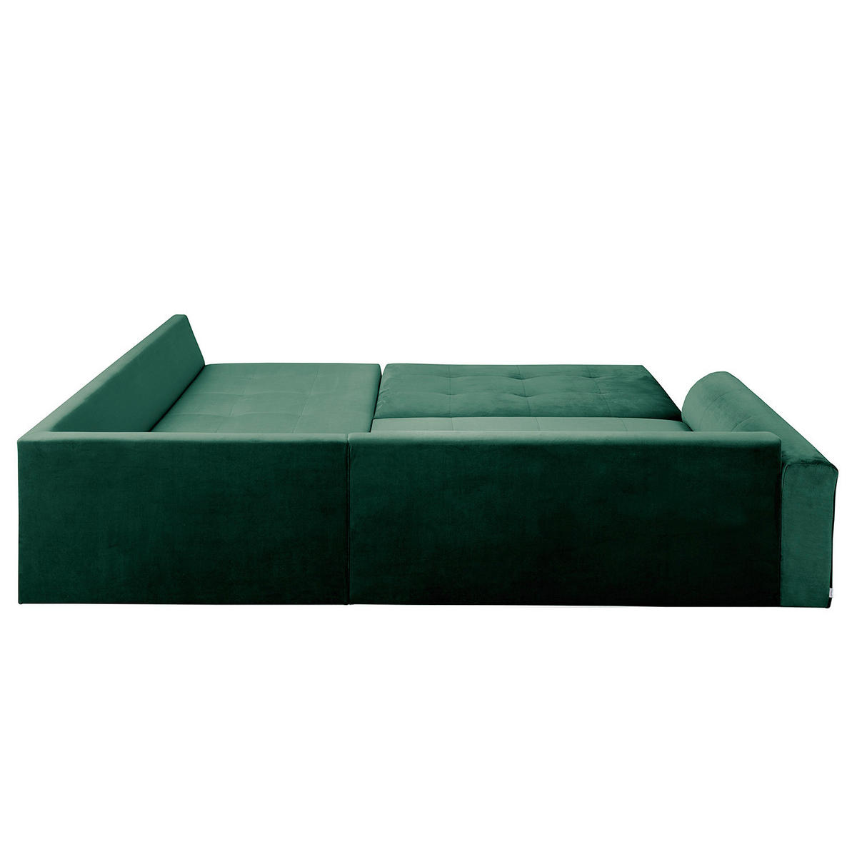 ECKSOFA inkl. Hocker Ariella in Samt Grün  231/161 cm  - Naturfarben/Grün, Design, Holz/Textil (231/161cm) - Livetastic