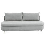 SCHLAFSOFA Simon Webstoff, Plüsch Hellgrau  inkl. Rückenkissen, Bettkasten, Schlaffunktion, Rücken echt  - Hellgrau/Schwarz, Design, Textil (213/89/105cm) - Novel