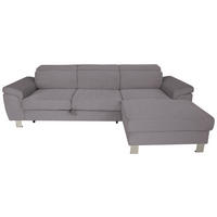 ECKSOFA Cord Dunkelgrau  - Dunkelgrau/Silberfarben, Design, Textil/Metall (250/167cm) - Xora