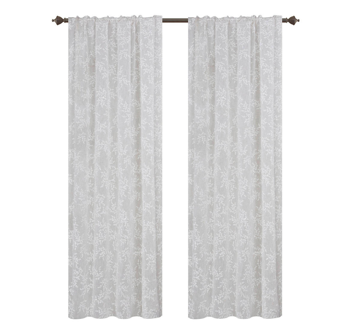 GARDINLÄNGD halvtransparent  - taupe, Basics, textil (135/235cm)