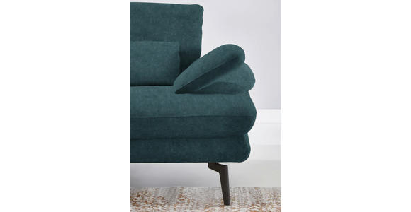ECKSOFA in Velours Petrol 180/310 cm - Petrol/Schwarz, Design, Textil/Metall (180/310cm) - Dieter Knoll