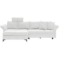 ECKSOFA Creme Chenille  - Creme/Schwarz, KONVENTIONELL, Textil/Metall (291/153cm) - Hom`in