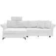 ECKSOFA Creme Chenille  - Creme/Schwarz, KONVENTIONELL, Textil/Metall (291/153cm) - Hom`in