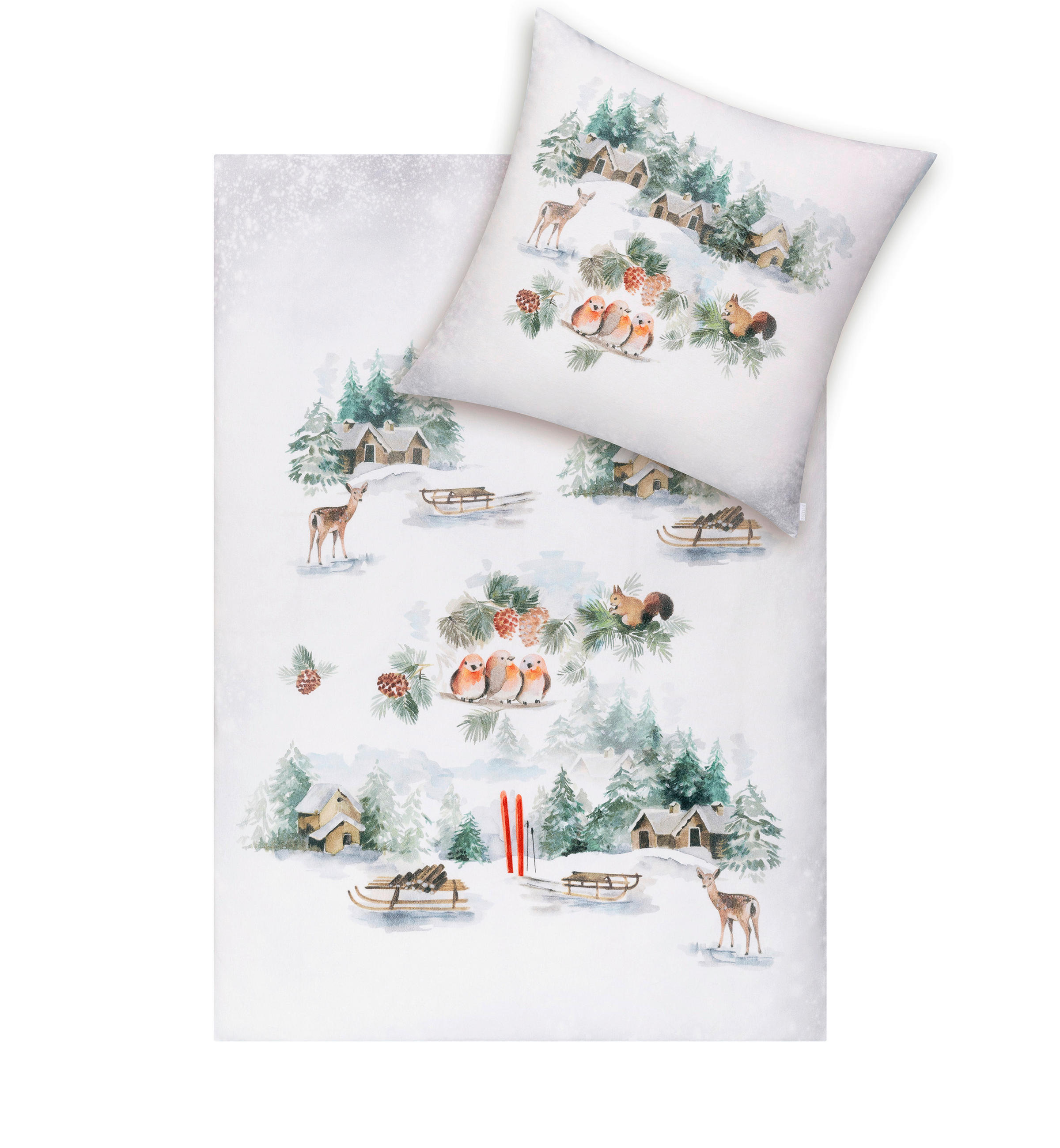BETTWÄSCHE 2-teilig Impulse Flanell 155/220 cm  - Weiß, Design, Textil (155/220cm) - Estella