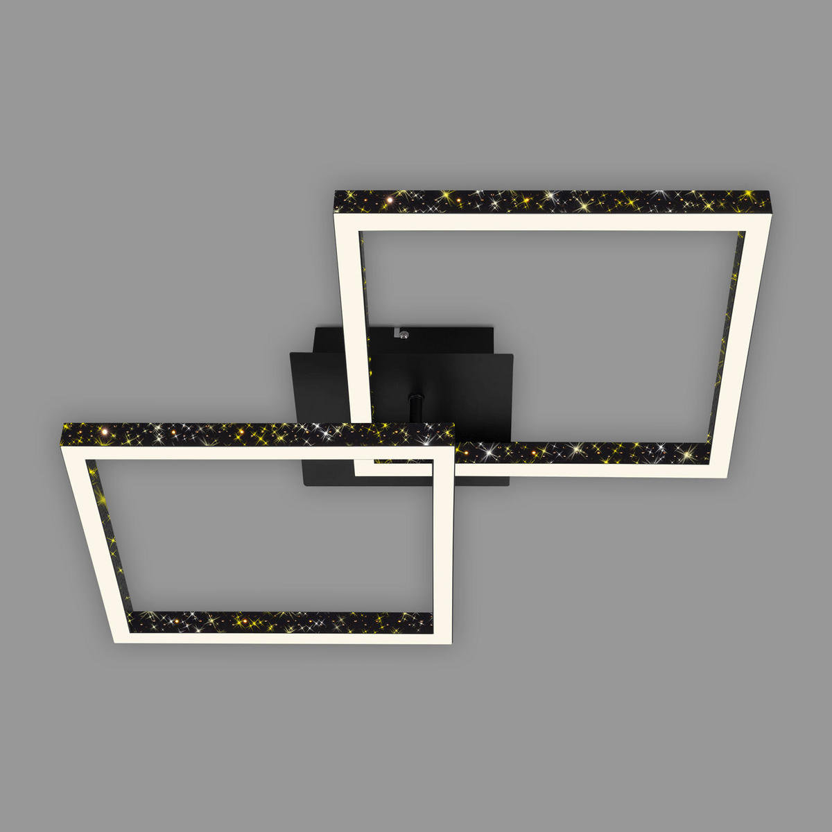 LED PLAFONJERA - crna, Dizajnerski, metal/plastika (52/52/9,5cm)