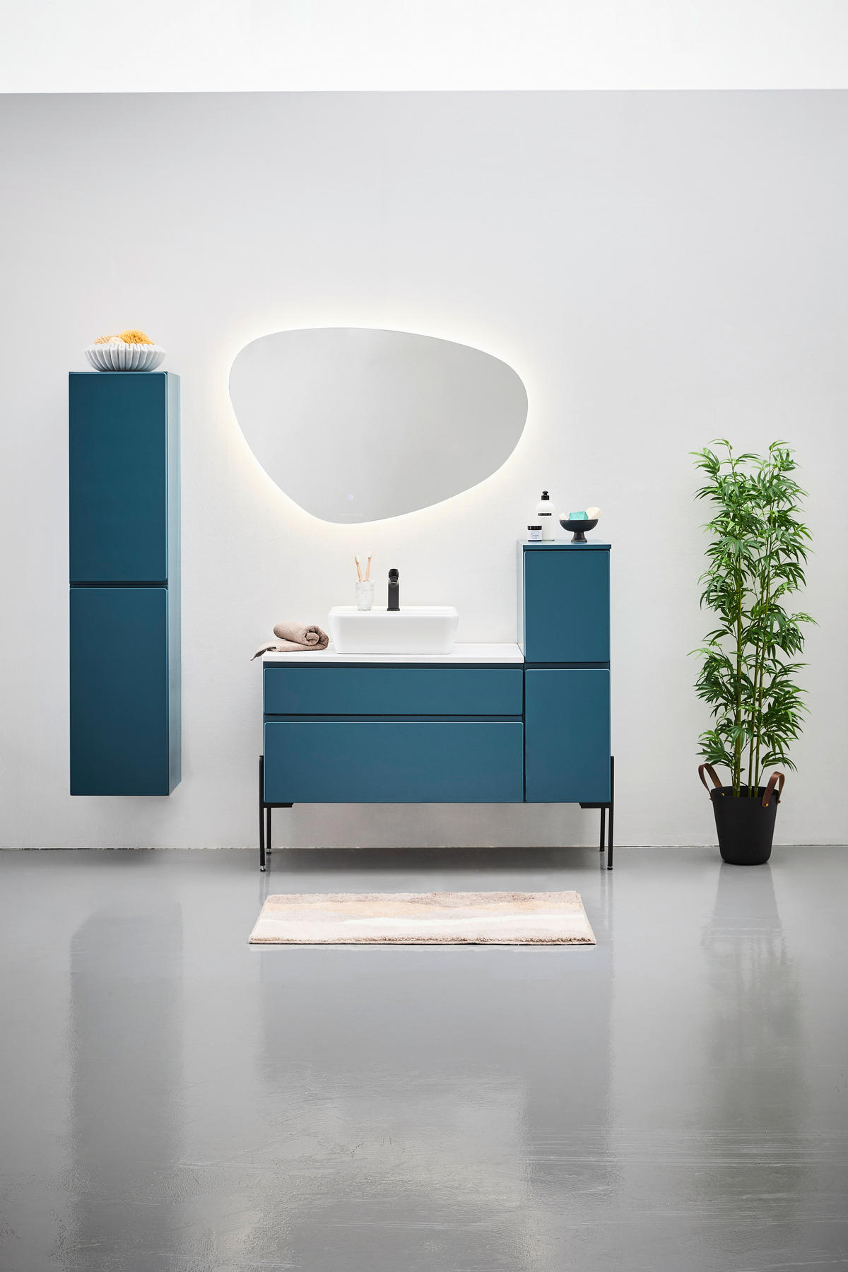 MIDISCHRANK 30/115/47 cm  - Dunkelblau, Modern, Holzwerkstoff (30/115/47cm) - Welnova