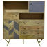 HIGHBOARD Mangoholz massiv lackiert Goldfarben, Grau, Naturfarben - Goldfarben/Naturfarben, MODERN, Holz/Stein (110/126/40cm) - Carryhome
