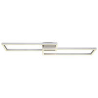 LED-DECKENLEUCHTE 40 W    119,5/25,5/10 cm  - Silberfarben/Opal, Design, Kunststoff/Metall (119,5/25,5/10cm) - Globo