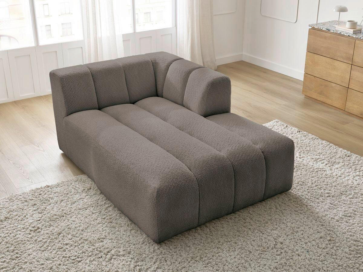 SOFAELEMENT ANNECY Bouclé Taupe  - Taupe/Schwarz, MODERN, Kunststoff/Textil (120/72/170cm)