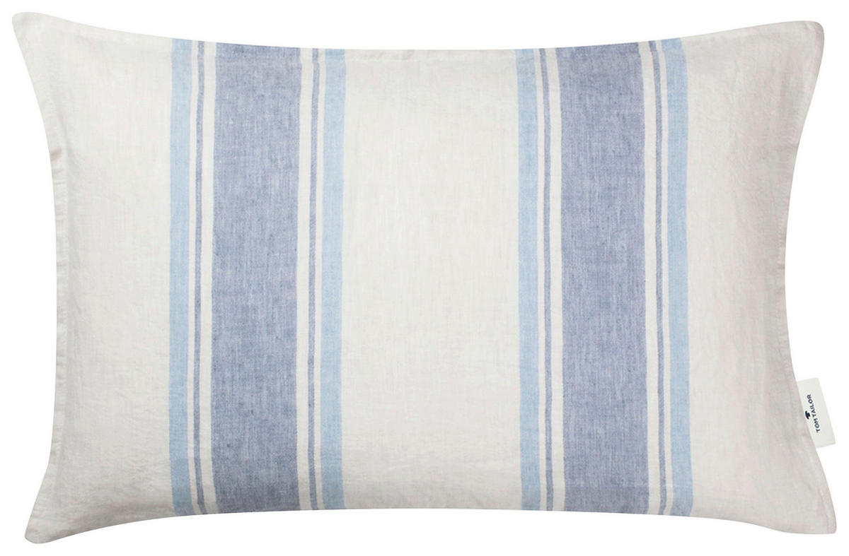 KISSENHÜLLE Linen 40/60 cm  - Blau/Naturfarben, Konventionell, Textil (40/60cm) - Tom Tailor