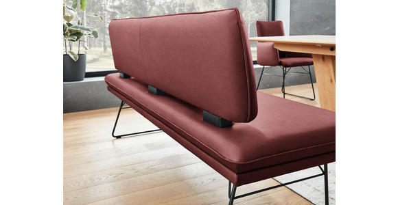 SITZBANK in Metall, Textil Schwarz, Bordeaux  - Bordeaux/Schwarz, Design, Textil/Metall (195/91/65cm) - Dieter Knoll