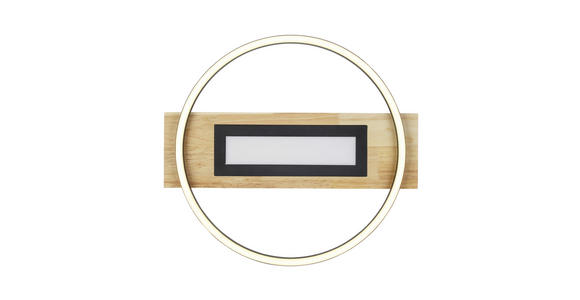 LED-DECKENLEUCHTE 45/50/7,5 cm - Schwarz/Naturfarben, Trend, Holz/Kunststoff (45/50/7,5cm) - Novel