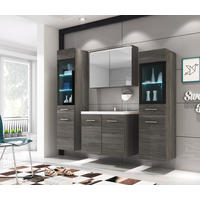 BADEZIMMER 5-teilig 120 cm  - Weiss/Eichefarben, Basics, Glas/Holzwerkstoff (120cm) - P & B