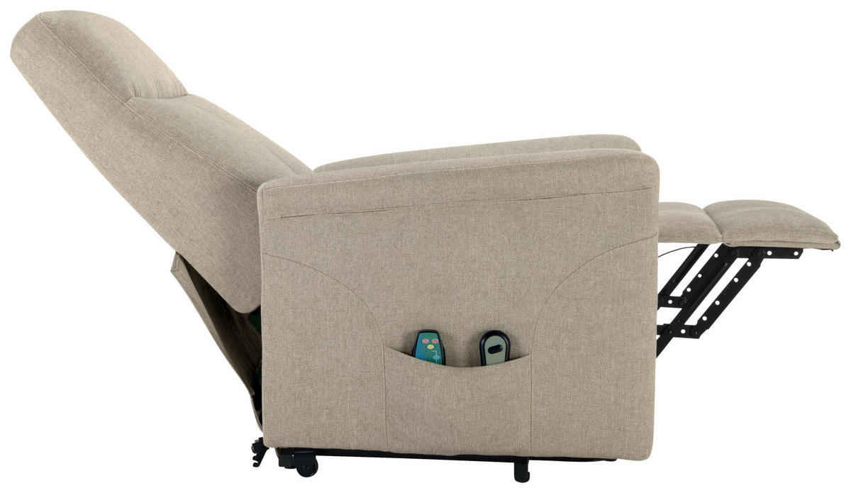 MASSAGESESSEL Mikrofaser Naturfarben    - Schwarz/Naturfarben, KONVENTIONELL, Kunststoff/Textil (72/102/86cm) - MID.YOU