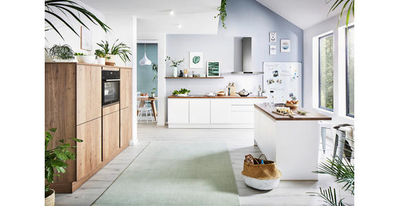 EINBAUKÜCHE   - Eichefarben, Design, Holzwerkstoff - Novel