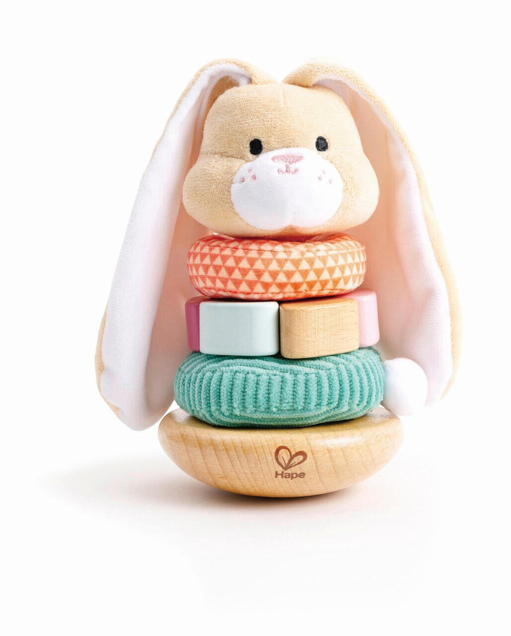 STAPELTURM - Türkis/Magenta, Basics, Holz/Textil (10,2/18,5/10,2cm) - Hape