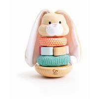 STAPELTURM - Türkis/Magenta, Basics, Holz/Textil (10,2/18,5/10,2cm) - Hape