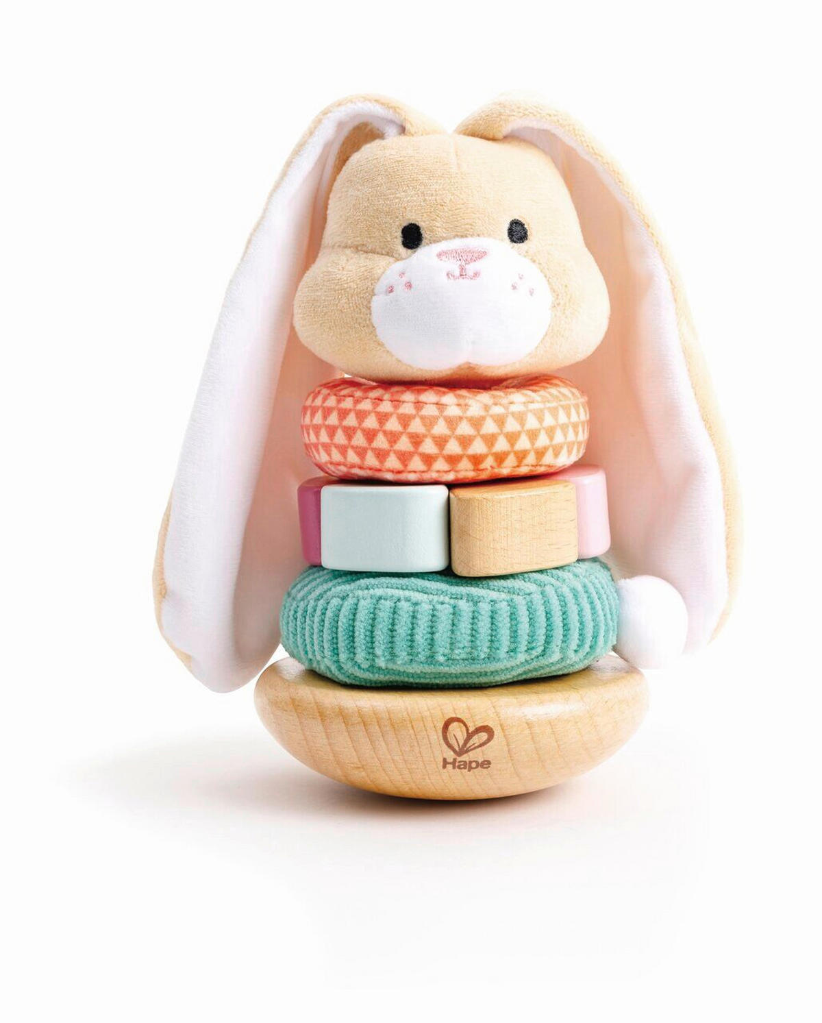 STAPELTURM - Türkis/Magenta, Basics, Holz/Textil (10,2/18,5/10,2cm) - Hape