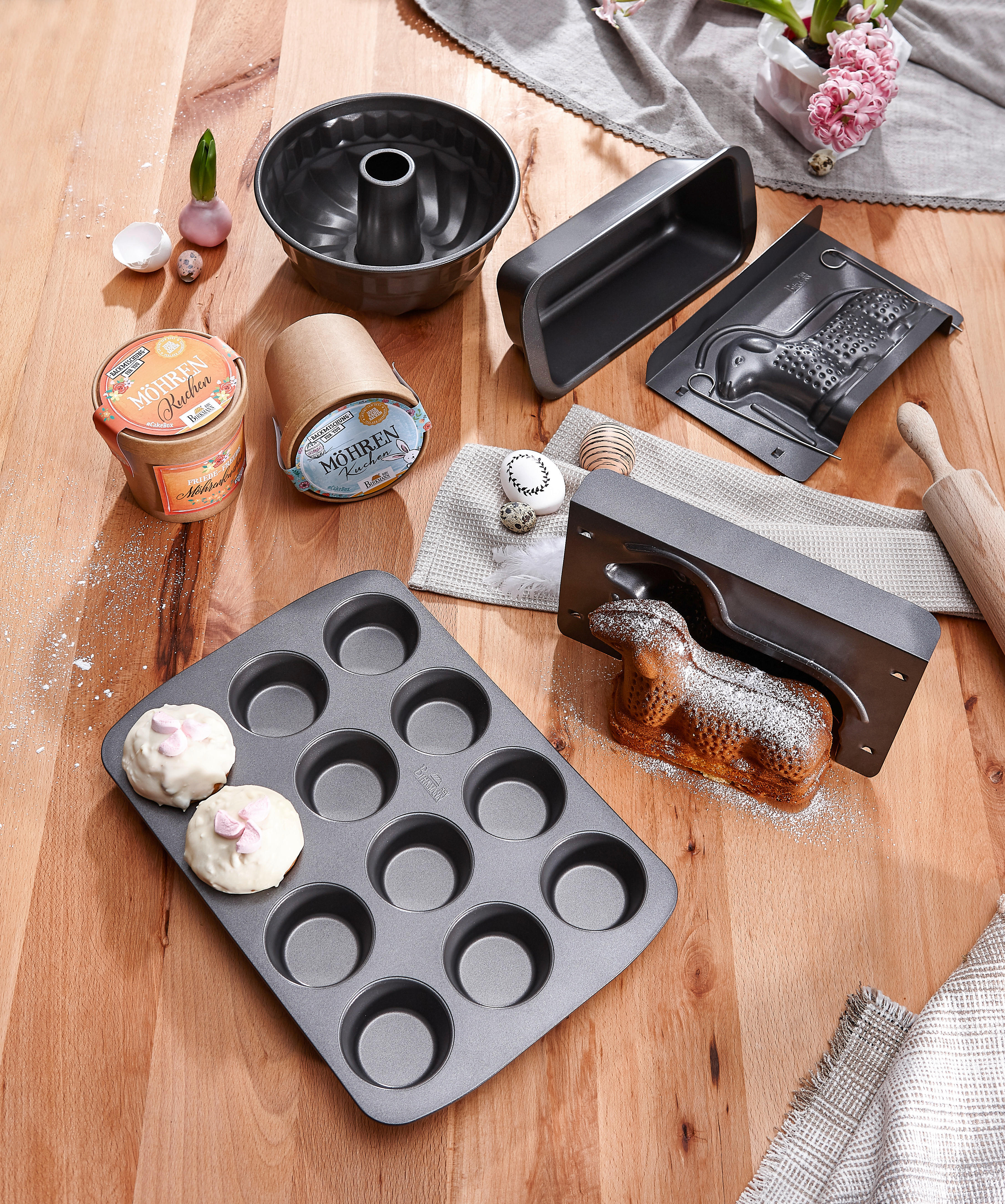MUFFINFORM 26,1/37,2/3,2 cm  - Anthrazit, KONVENTIONELL, Metall (26,1/37,2/3,2cm) - Birkmann