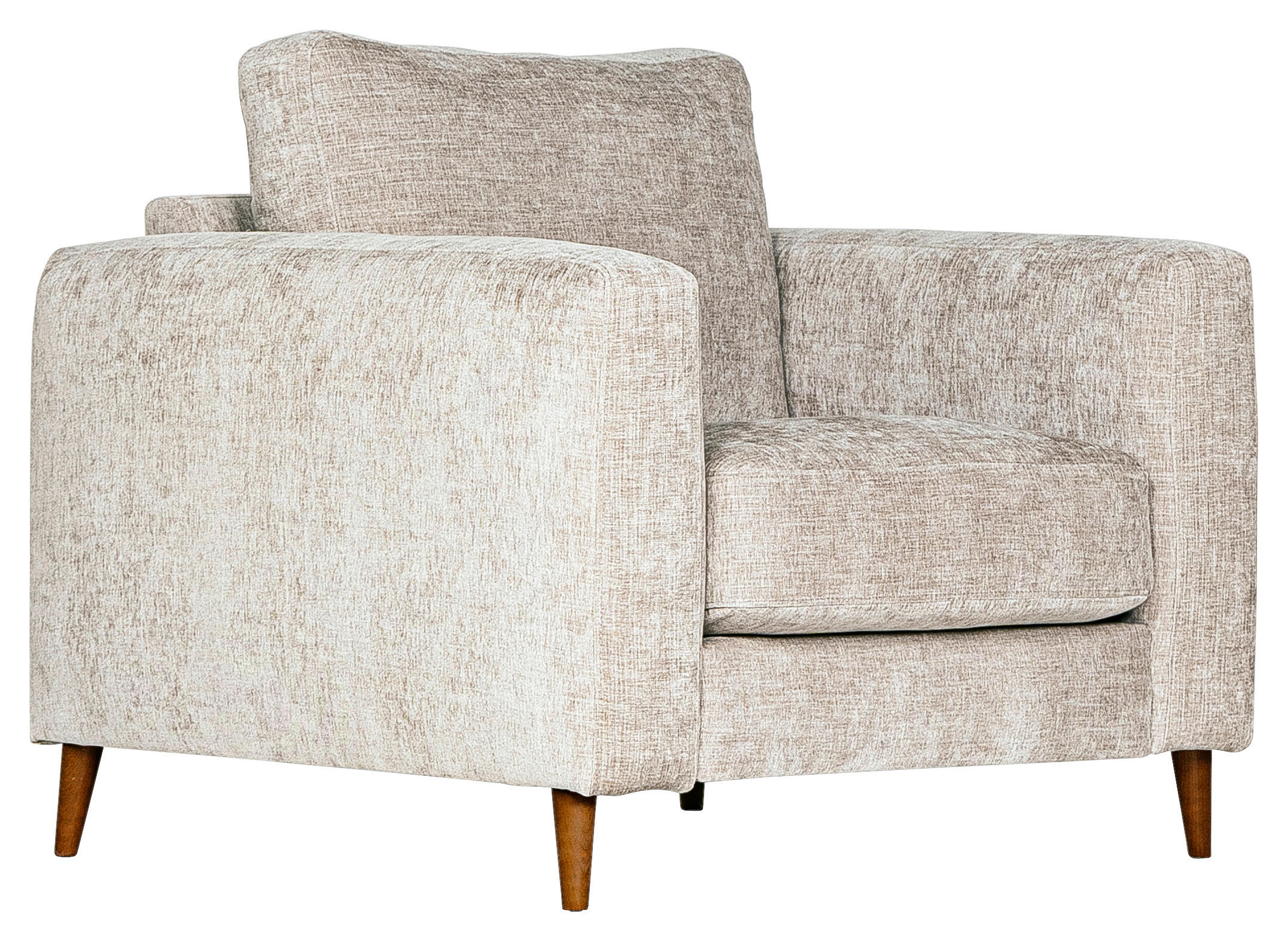 FÅTÖLJ i trä, textil beige  - beige/valnötsfärgad, Klassisk, trä/textil (103/87/93cm) - Novel