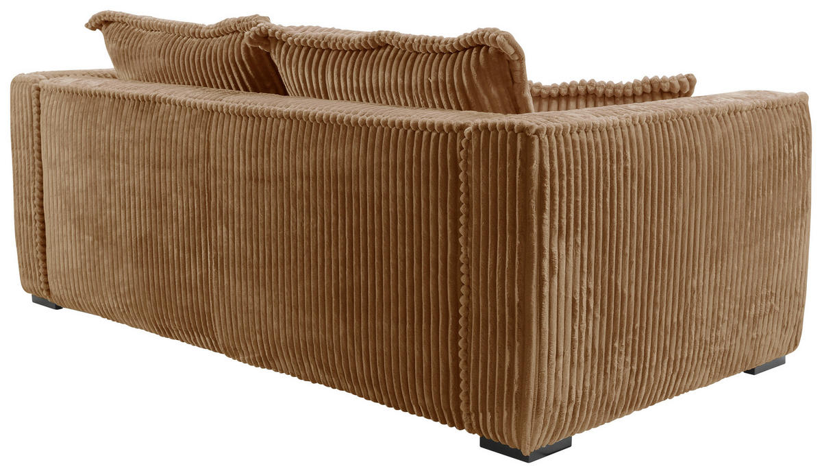 SOFA in Cord Rostfarben  - Rostfarben/Schwarz, Design, Holz/Textil (223/95/121cm) - MID.YOU