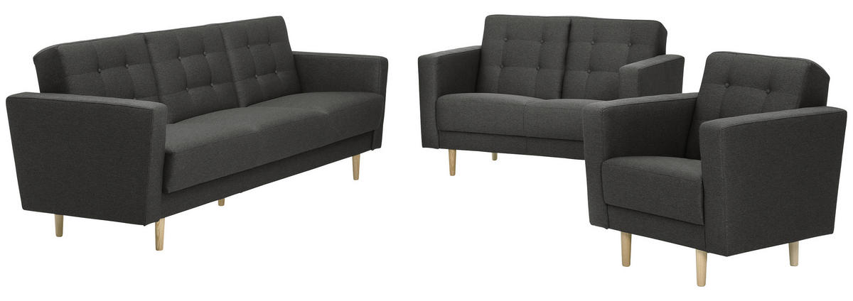 SESSEL in Flachgewebe Anthrazit  - Eschefarben/Anthrazit, Modern, Holz/Textil (75/81/83cm) - Max Winzer