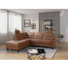 ECKSOFA PALMERA V Cognac Mikrofaser  - Wengefarben/Cognac, KONVENTIONELL, Holz/Textil (212/236cm) - Sit & More