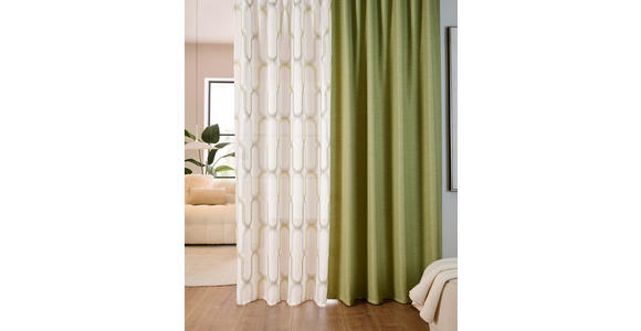 FERTIGVORHANG halbtransparent  - Grün, KONVENTIONELL, Textil (135/245cm) - Esposa