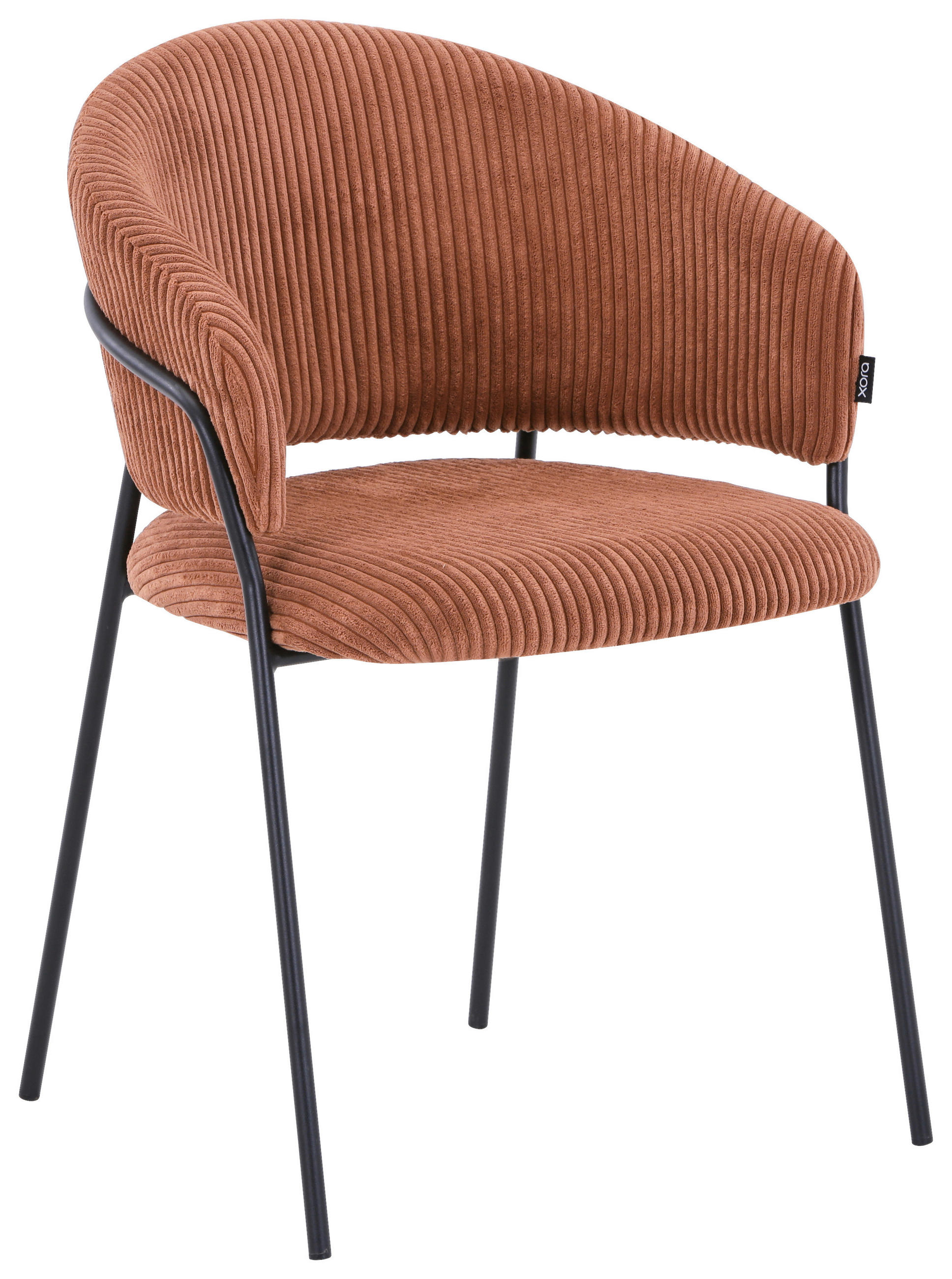 STOLICA  crvenosmeđa, crna  metal, tekstil      - crvenosmeđa/crna, metal/tekstil (57/80/55cm) - Hom`in
