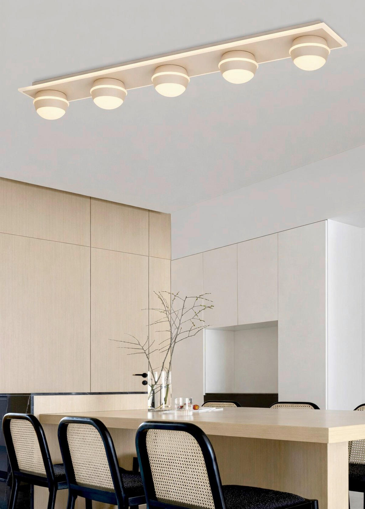 LED-DECKENLEUCHTE Biarritz 99/15/12,5 cm  - Schwarzchrom, Design, Kunststoff/Metall (99/15/12,5cm)