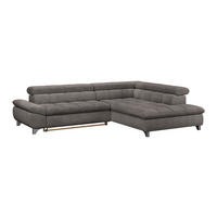 ECKSOFA Braun Chenille  - Chromfarben/Braun, KONVENTIONELL, Textil/Metall (312/234cm) - Livetastic