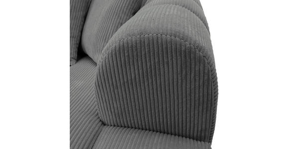ECKSOFA Dunkelgrau Cord Zierkissen, Rücken echt  - Dunkelgrau/Schwarz, KONVENTIONELL, Kunststoff/Textil (313/162cm) - Carryhome
