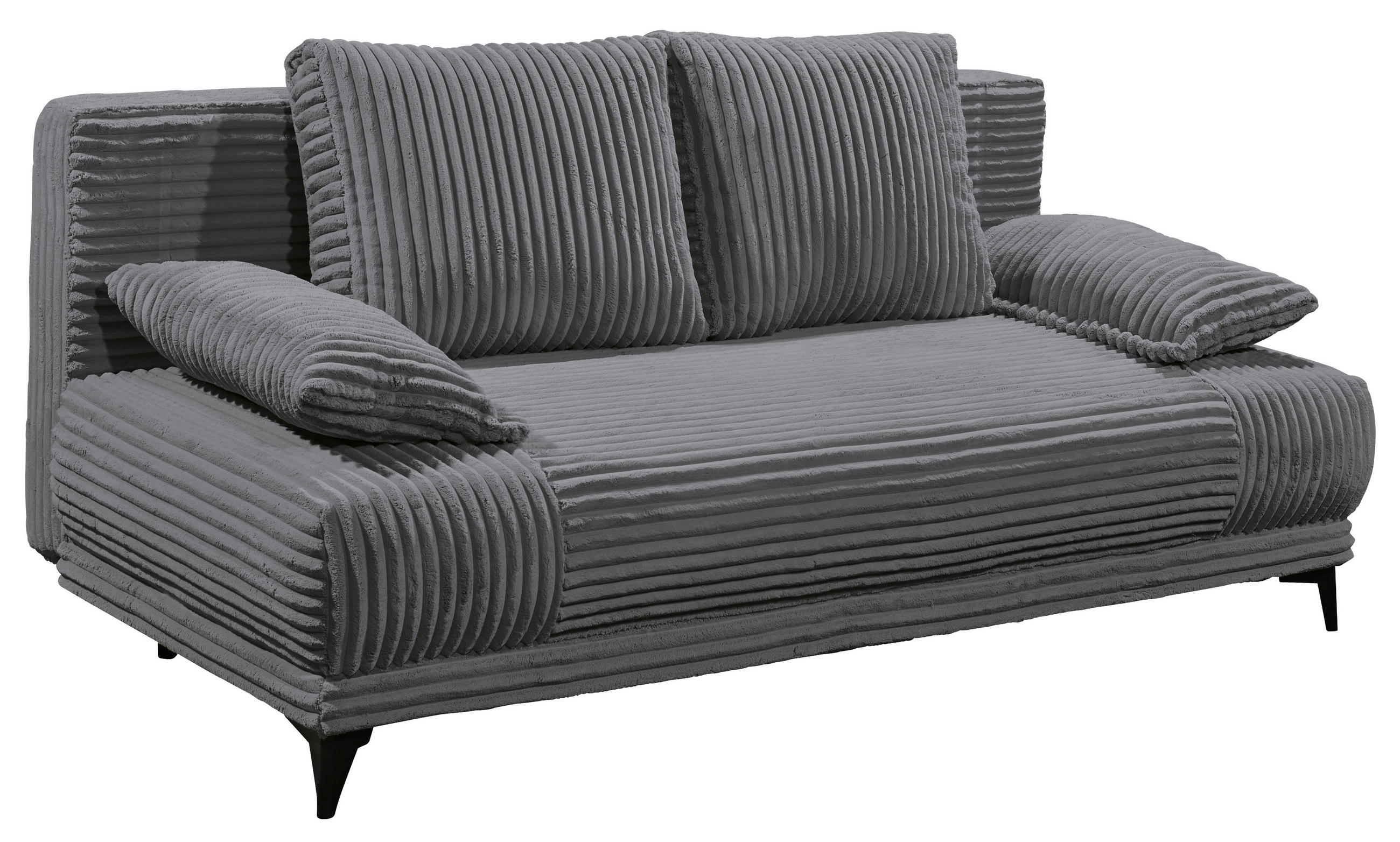 SCHLAFSOFA  mit Cord Anthrazit  - Anthrazit/Schwarz, KONVENTIONELL, Kunststoff/Textil (211/96/105cm) - Carryhome