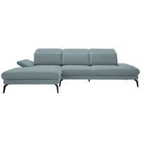ECKSOFA in Flachgewebe Hellblau  - Schwarz/Hellblau, Design, Textil/Metall (180/289cm) - Stylife