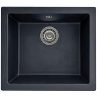 SPÜLE 1712OHIO50X44S  - Schwarz, Trend, Glas/Kunststoff (50/19/44cm) - Respekta