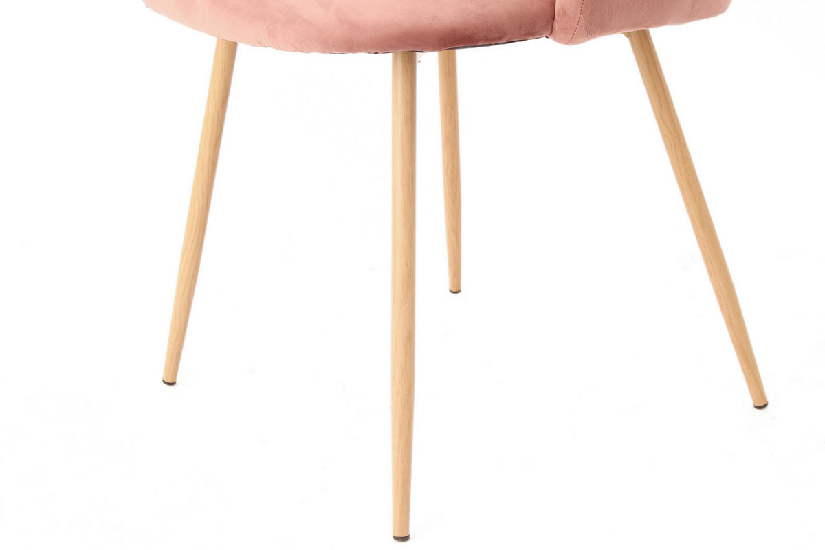 STUHL-SET 2 Stück  in Stahl  - Rosa, Design, Kunststoff/Metall (54/84/56cm) - Kayoom