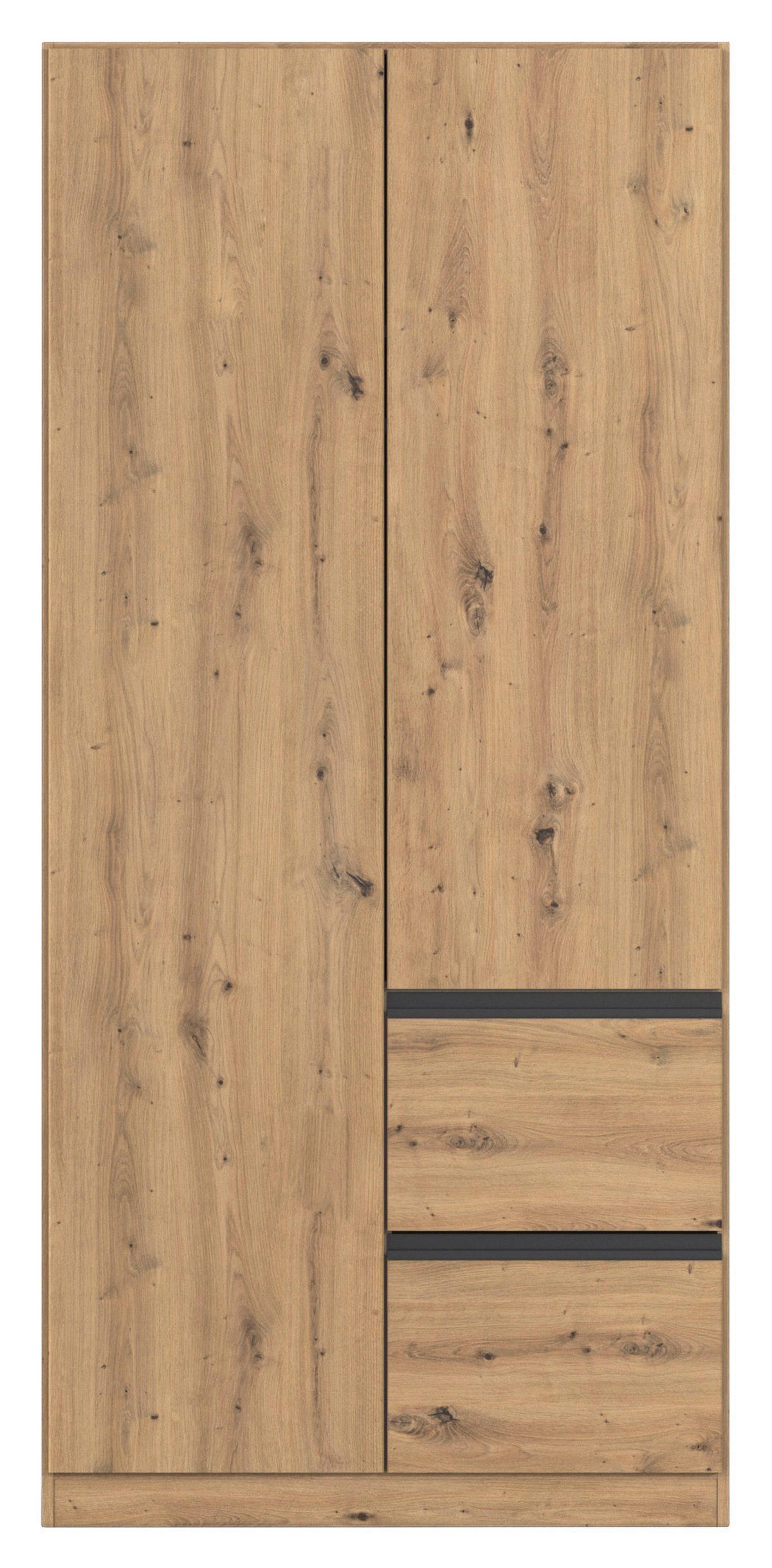 SKRIŇA S OTOČNÝMI DVERAMI, dub artisan, 91/197/54 cm - sivá/dub artisan, Modern, kompozitné drevo (91/197/54cm) - Rauch Möbel