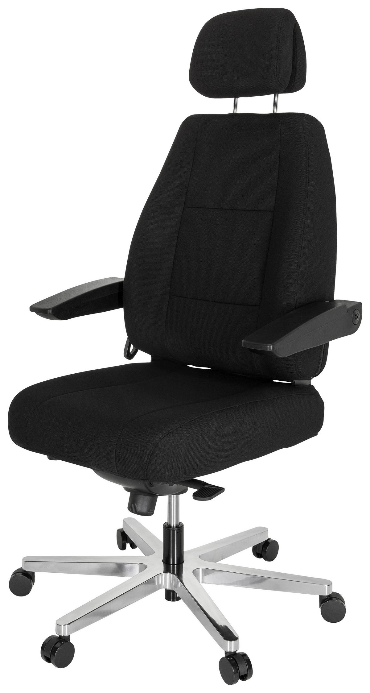 CHEFSESSEL Flachgewebe Schwarz  - Silberfarben/Schwarz, Basics, Kunststoff/Textil (70/152/70cm) - MID.YOU