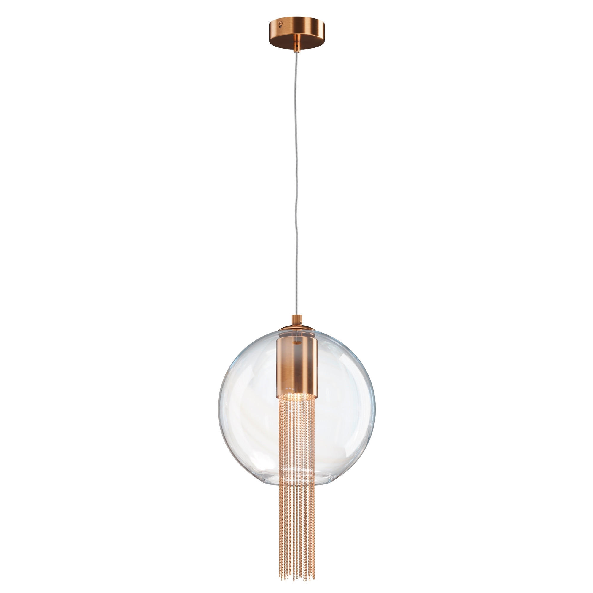 PENDELLEUCHTE Pendant 25/47 cm   - Transparent/Bronzefarben, Trend, Glas/Metall (25/47cm) - MAYTONI