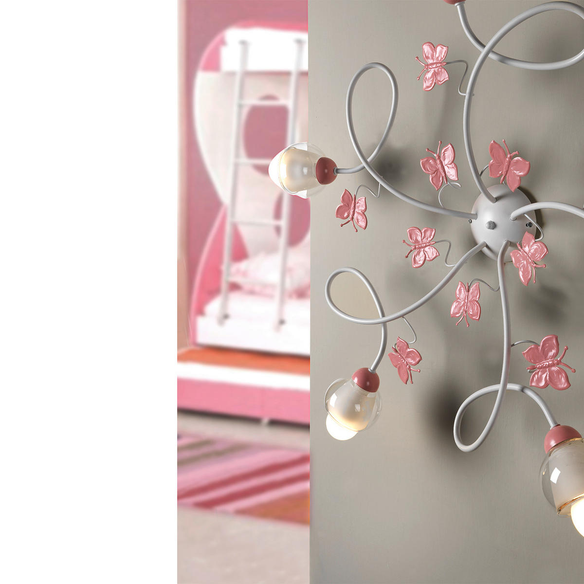KINDERDECKENLEUCHTE 80/20 cm   - Pink/Weiß, Basics, Glas/Metall (80/20cm)