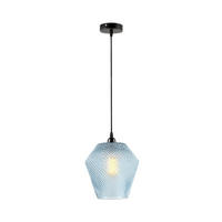 HÄNGELEUCHTE 22/22/27 cm   - Blau/Schwarz, Basics, Glas (22/22/27cm) - Kayoom