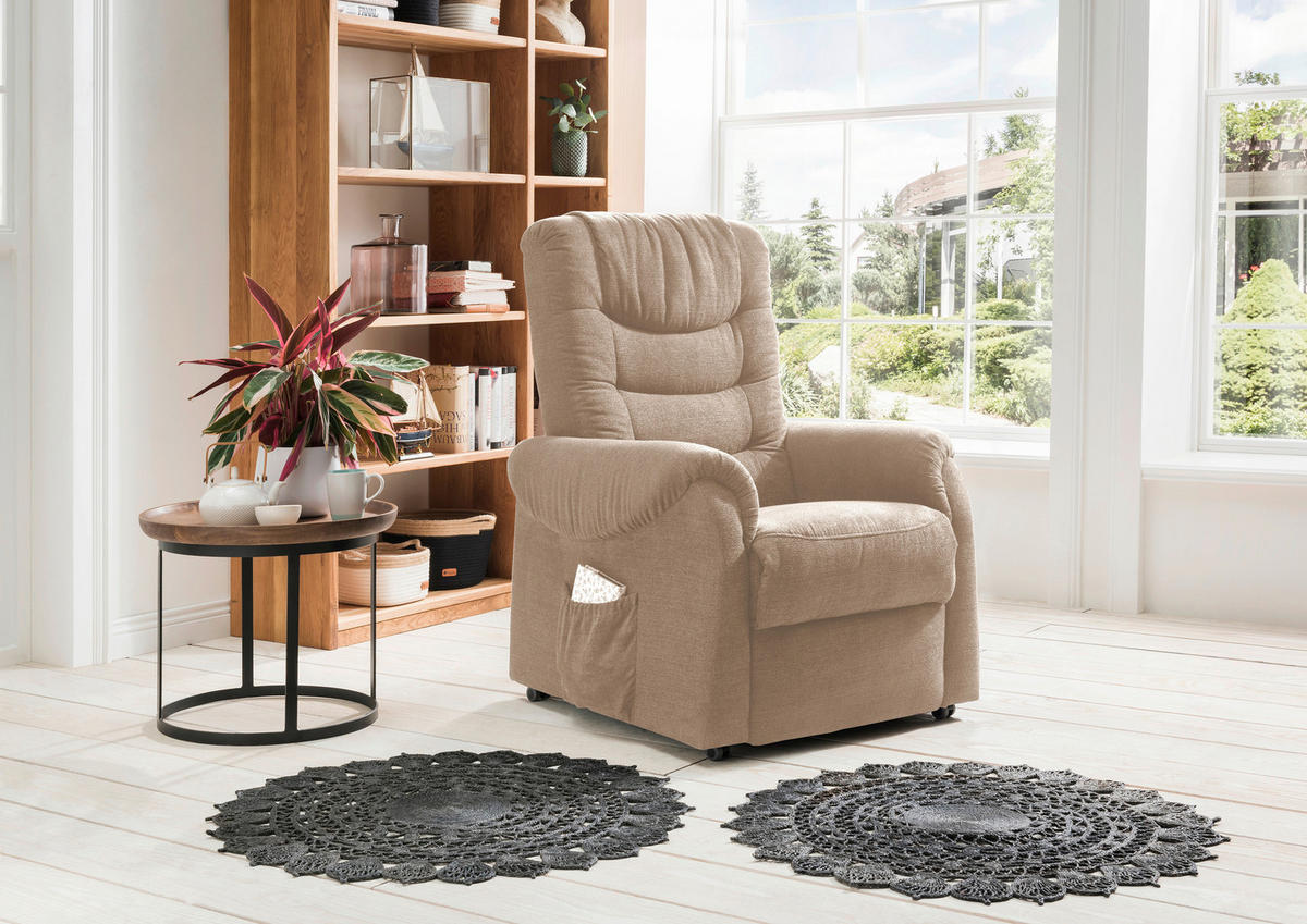 FERNSEHSESSEL in Struktur Hellbraun  - Hellbraun/Dunkelgrün, Design, Kunststoff/Textil (76/106/94cm) - Livetastic