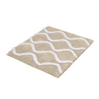 BADTEPPICH Weiß, Beige 55/65 cm  - Beige/Weiß, Basics, Kunststoff/Textil (55/65cm) - Kleine Wolke