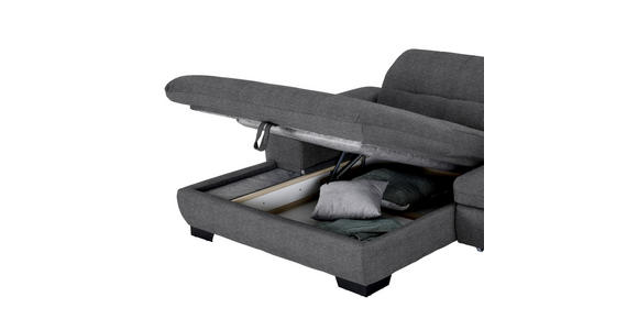 ECKSOFA in Webstoff Dunkelgrau  - Dunkelgrau/Schwarz, Design, Textil/Metall (180/265cm) - Carryhome