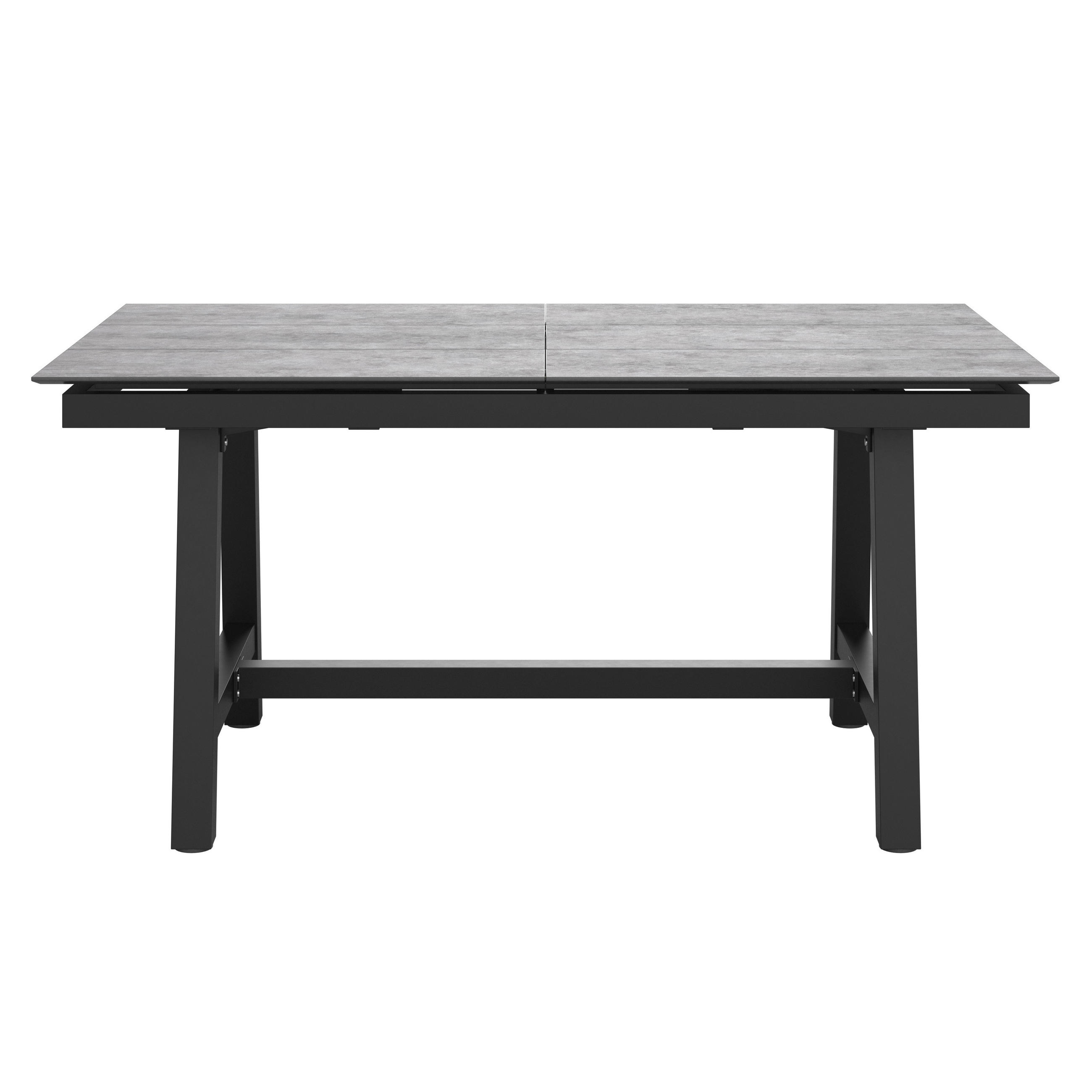 LOUNGETISCH 150-210/89/72 cm Metall, Kunststoff Anthrazit, Grau rechteckig - Anthrazit/Grau, Design, Kunststoff/Metall (150-210/89/72cm) - Amatio