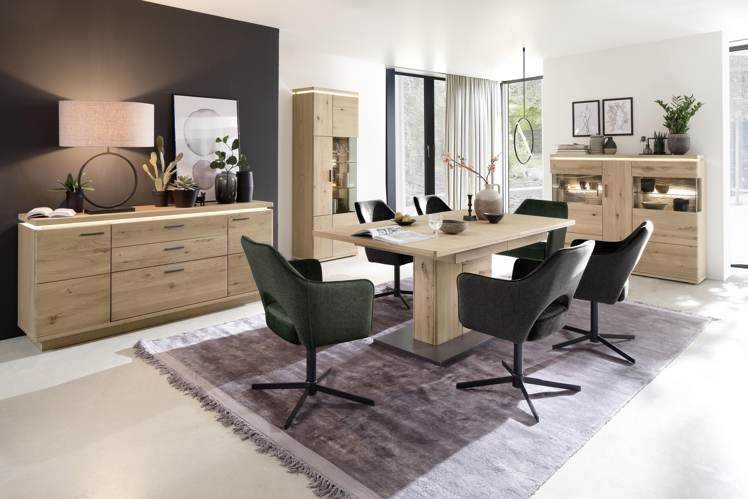 JEDÁLENSKÝ STÔL - farba duba/antracitová, Design, drevo/kompozitné drevo (180/100/77cm) - Linea Natura