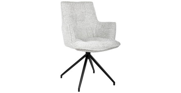 ARMLEHNSTUHL in Eisen Chenille - Schwarz/Grau, Design, Textil/Metall (59/89,5/63cm) - Novel