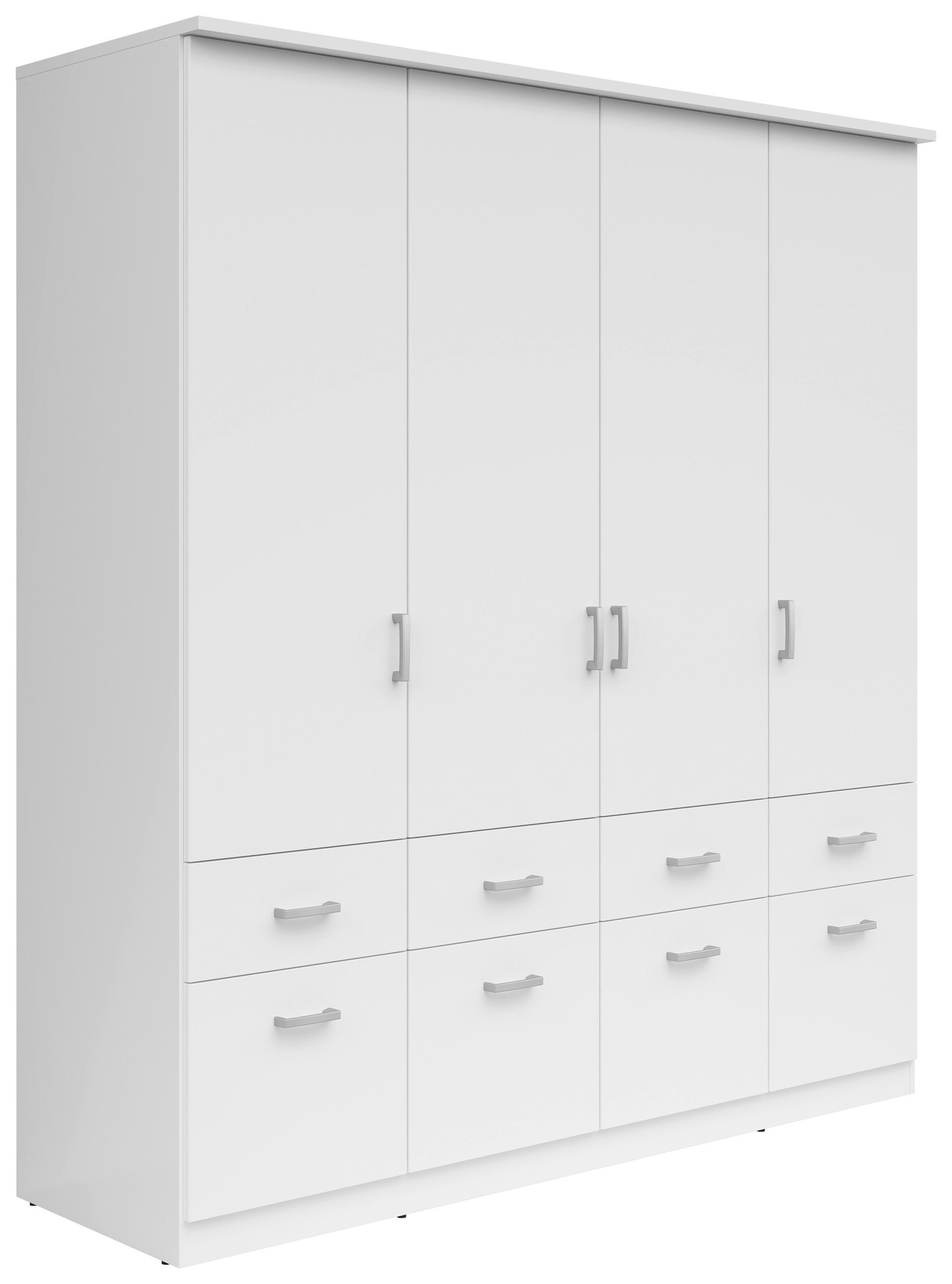 KLEIDERSCHRANK  in Weiß  - Silberfarben/Weiß, KONVENTIONELL, Holzwerkstoff/Kunststoff (181/199/58cm) - Boxxx