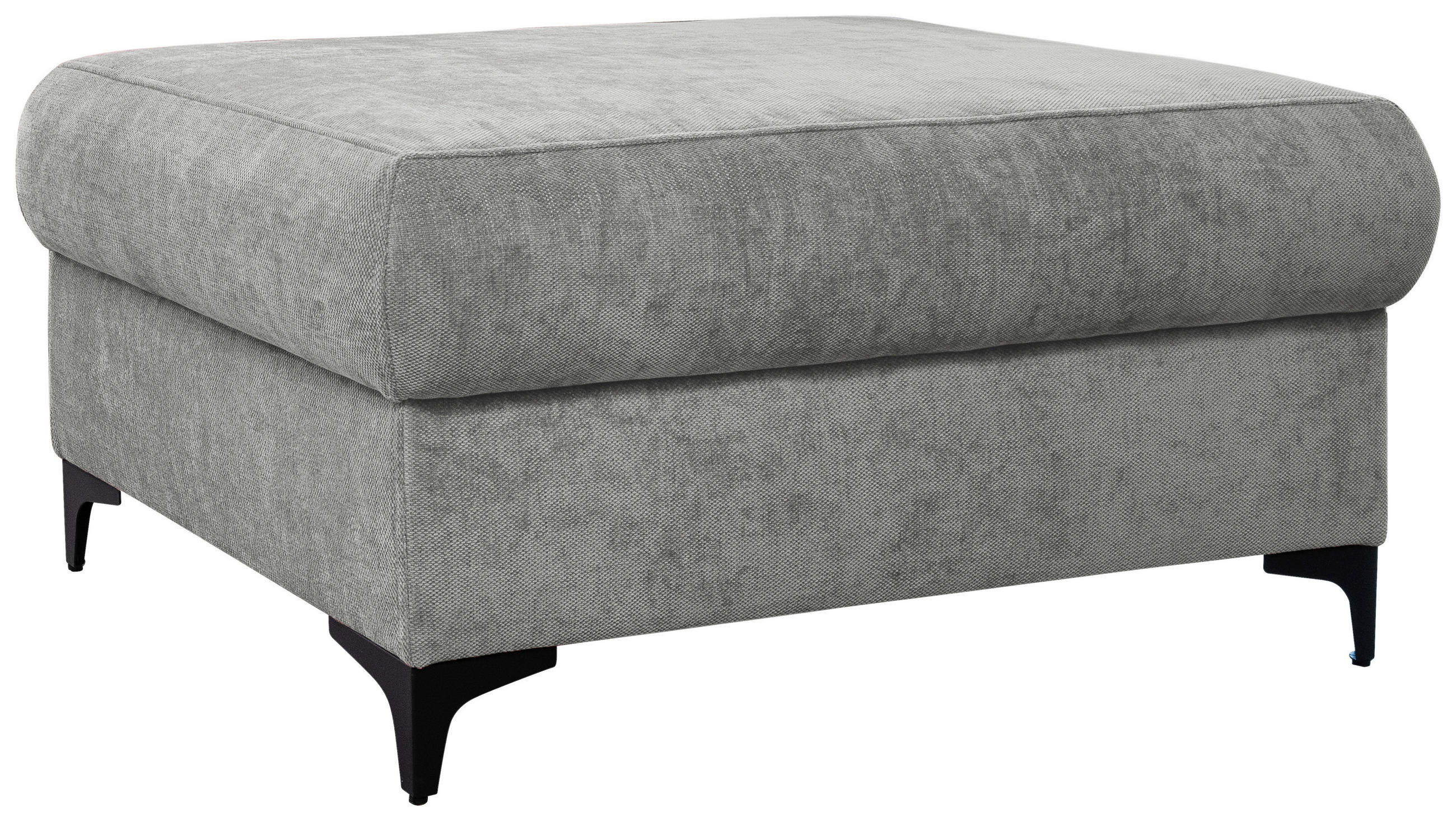 HOCKER Webstoff Grau  - Schwarz/Grau, KONVENTIONELL, Textil/Metall (101/49/66cm) - Stylife